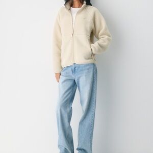 NWOT Tna Polartec® Thermal Pro™ Raglan Mockneck Zip-Up size small Mullein